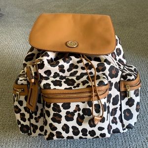 New Tory Burch leopard print Kerrington backpack, excellent condition